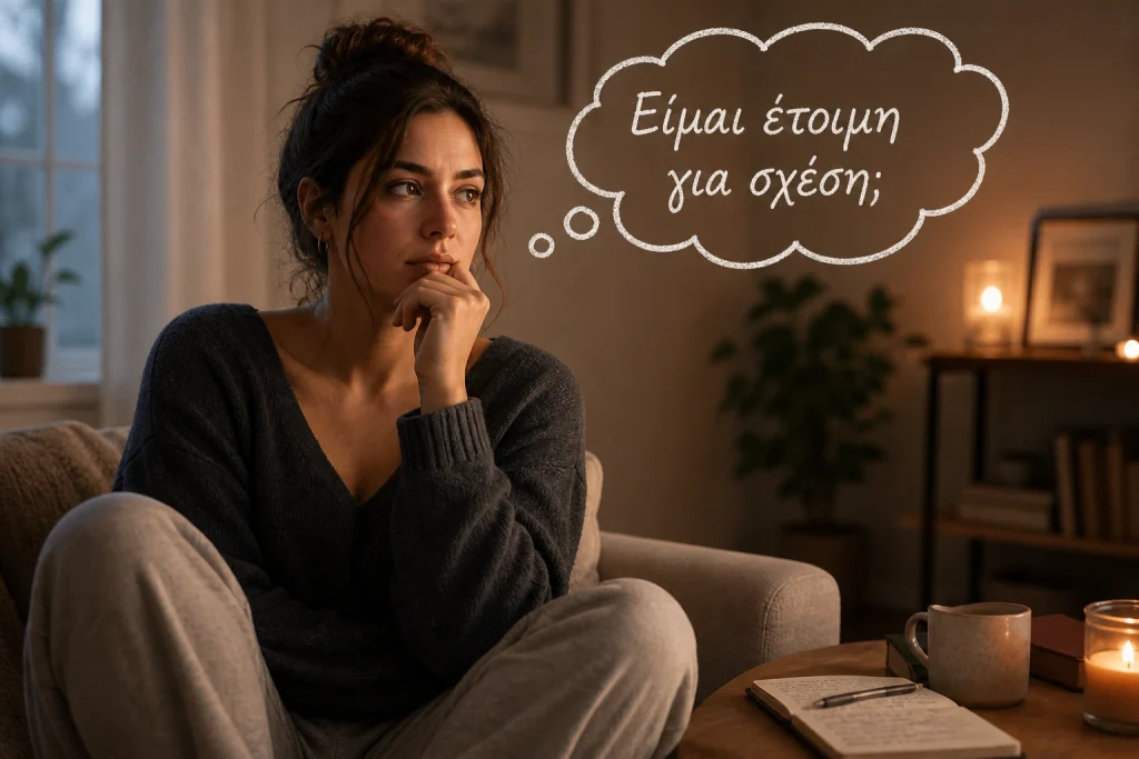 γυναίκα αναρωτιέται - είμαι έτοιμη για σχέση.