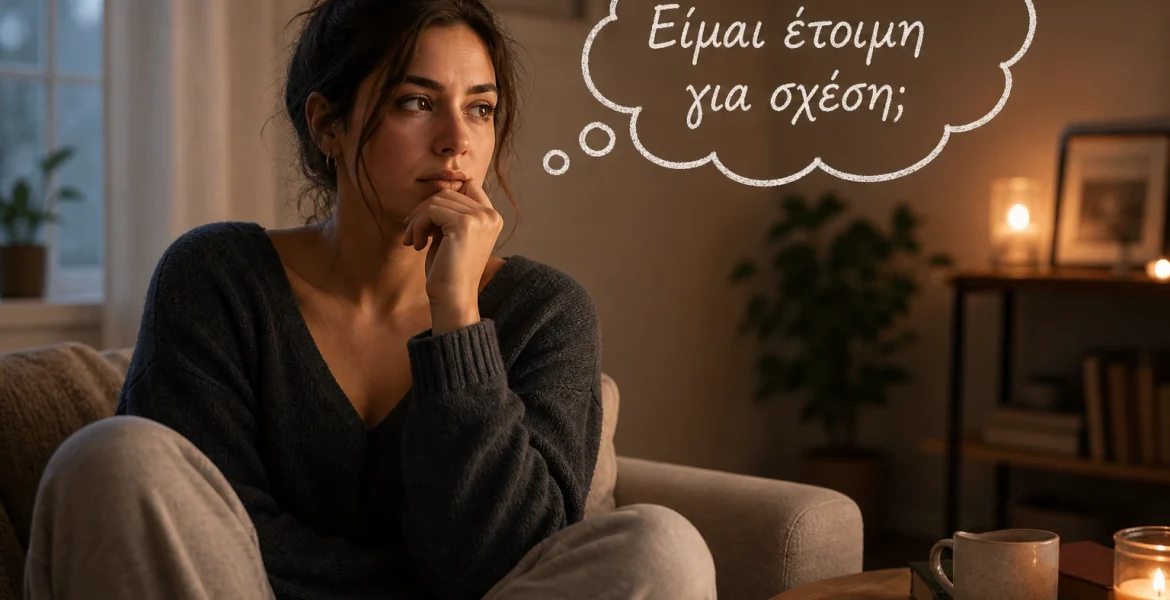 γυναίκα αναρωτιέται - είμαι έτοιμη για σχέση.