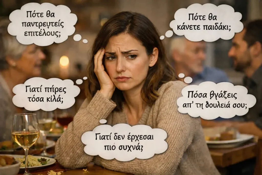 πώς να αντιμετωπίσω το οικογενειακό τραπέζι, αναρωτιέται γυναίκα.